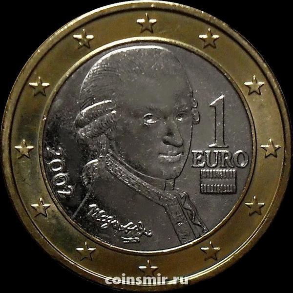 1 евро 2002 Австрия. Моцарт.