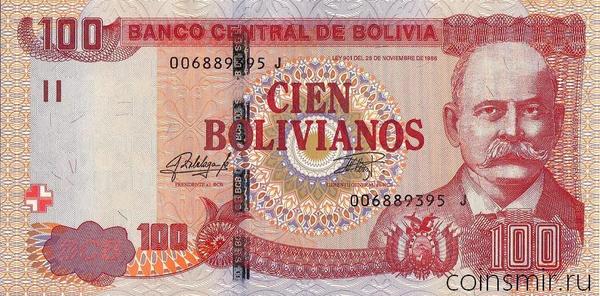 100 боливиано 1986 (2015-2016) Боливия.