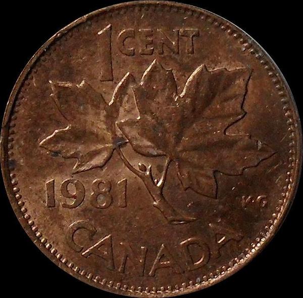 1 цент 1981 Канада.