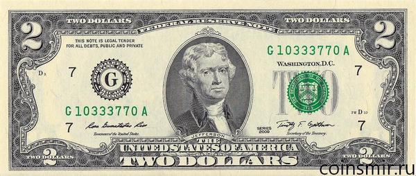 2 доллара 2009 G США.