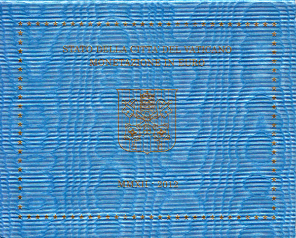 Буклет под годовой набор евро монет 2012 Ватикан.