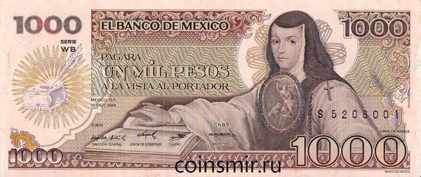 1000 песо 1984 Мексика.
