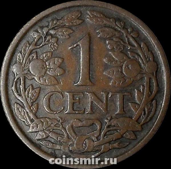 1 цент 1929 Нидерланды.
