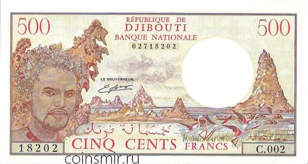 500 франков 1979 - 1988 Джибути.
