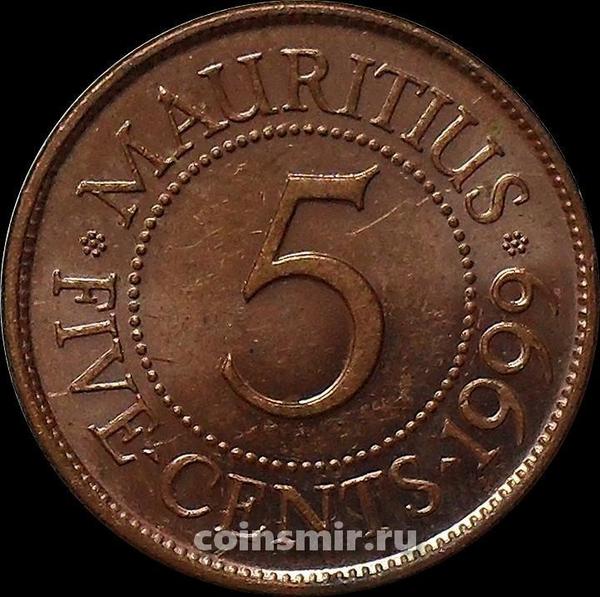 5 центов 1999 Маврикий.
