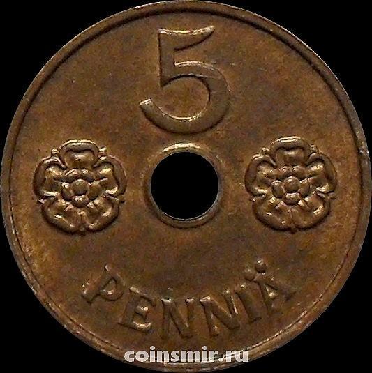 5 пенни 1942 Финляндия.
