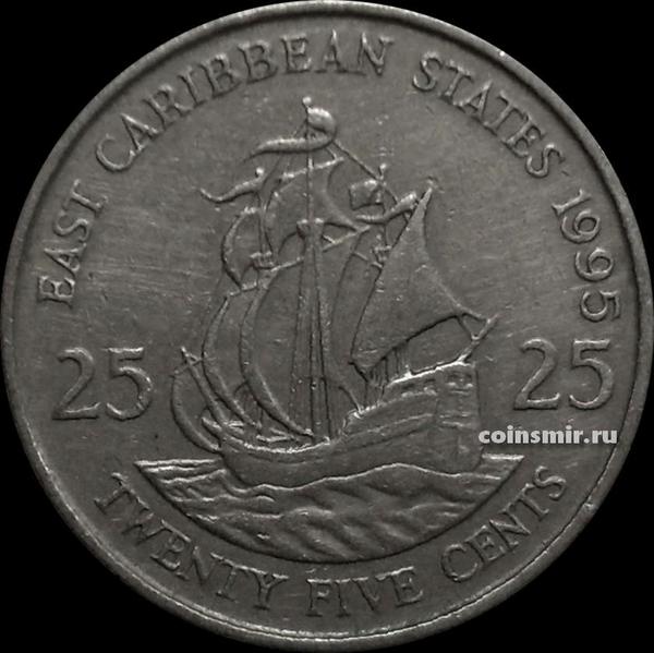 25 центов 1995 Восточные Карибы.