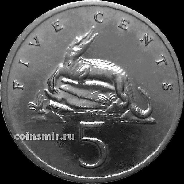 5 центов 1993 Ямайка. Крокодил.