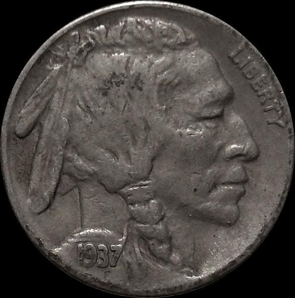5 центов 1937 S США. Индеец.