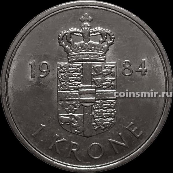 1 крона 1984 R;В Дания. Королева Маргрете II (1973 - 1989).